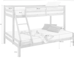 OTTO home Kinderbett »Alpi, Stockbett, Etagenbett, untere Liegefläche 140cm breit« Höhe ca. 142cm,mit 2 Schlafgelegenheiten, inklusive Lattenrost und Leiter