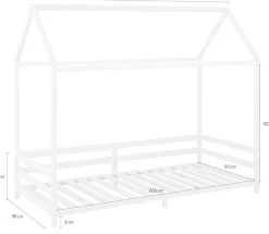 OTTO home Kinderbett »Ellen« Hausbett mit Reling aus Kiefernholz, zwei Farbvarianten, Breite 208 cm