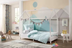 OTTO home Kinderbett »Ellen« Hausbett mit Reling aus Kiefernholz, zwei Farbvarianten, Breite 208 cm