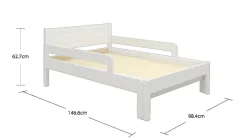 OTTO home Kinderbett »Hero, Massivholzbett, ausziehbar von 140 bis 200 cm, FSC®« 90cm Breite, 140-200cm Liegefläche,massive Kiefer, mit Lattenrost, zeitlose Optik,Rausfallschutz
