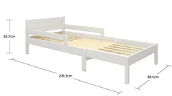 OTTO home Kinderbett »Hero, Massivholzbett, ausziehbar von 140 bis 200 cm, FSC®« 90cm Breite, 140-200cm Liegefläche,massive Kiefer, mit Lattenrost, zeitlose Optik,Rausfallschutz