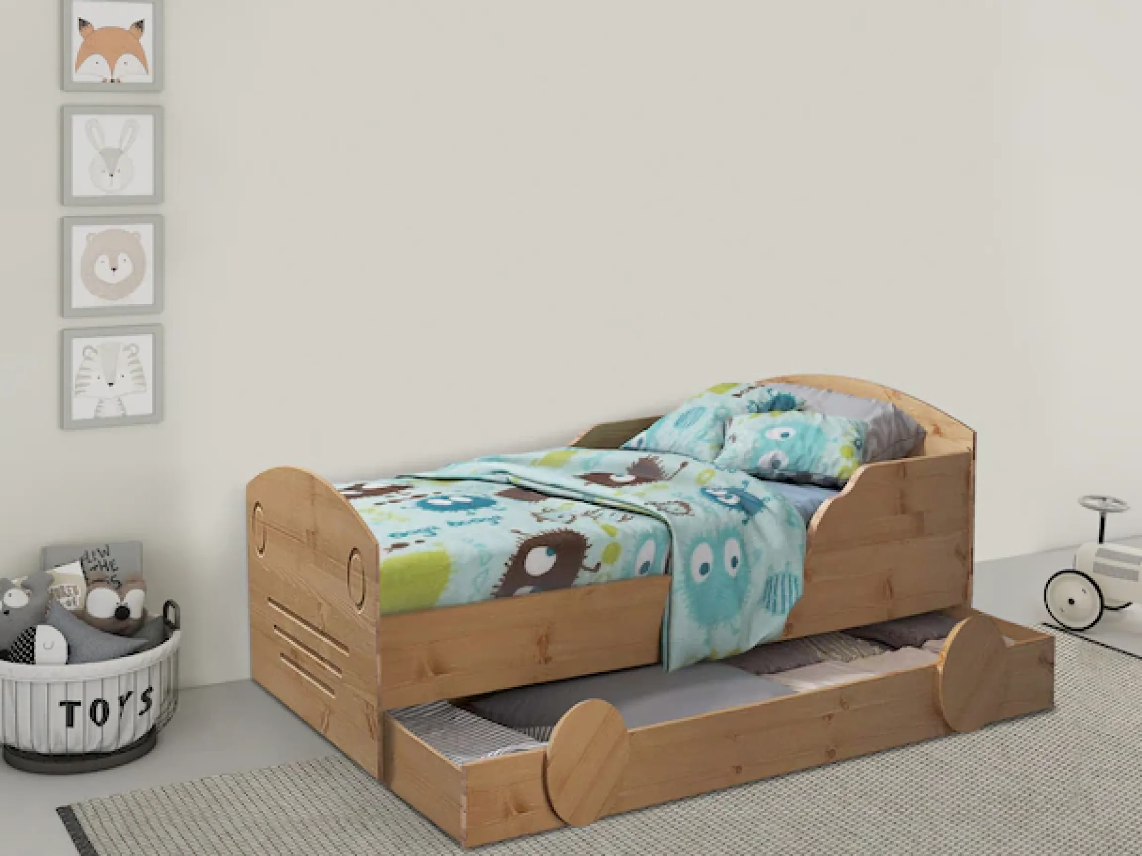 OTTO home Kinderbett »Levke« aus massiver Kiefer, 90x160 cm, inklusive Schubkasten und Lattenrost