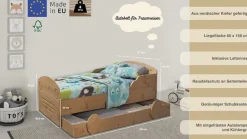 OTTO home Kinderbett »Levke« aus massiver Kiefer, 90x160 cm, inklusive Schubkasten und Lattenrost