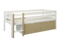 OTTO home Kinderbett »Tide, maximaler Stauraum durch Schubkästen, Massivholz« Kinderbett inklusive Lattenrost und 2 Bettkästen, 4 tlg. Hochbett mit Rausfallschutz, Made in EU