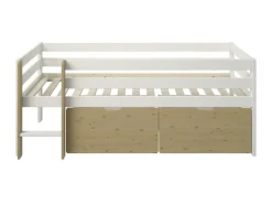 OTTO home Kinderbett »Tide, maximaler Stauraum durch Schubkästen, Massivholz« Kinderbett inklusive Lattenrost und 2 Bettkästen, 4 tlg. Hochbett mit Rausfallschutz, Made in EU