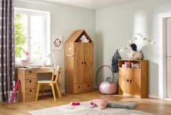 OTTO home Kinderschreibtisch »Alpi« Kiefernholz, Wangengestell, mit 3 Schubkästen, Tischbreite 100 cm