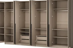 OTTO home Kleiderschrank »Annor Schlafzimmerschrank Breite 323 cm hochglanz Schrank Garderobe« Drehtürenschrank mit perfekter Innenausstattung - elegante Türgriffe