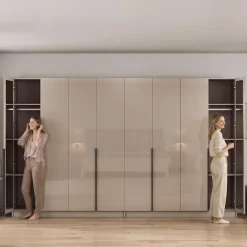 OTTO home Kleiderschrank »Annor Schlafzimmerschrank Breite 323 cm hochglanz Schrank Garderobe« Drehtürenschrank mit perfekter Innenausstattung - elegante Türgriffe