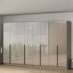 OTTO home Kleiderschrank »Annor Schlafzimmerschrank Breite 323 cm hochglanz Schrank Garderobe« Drehtürenschrank mit perfekter Innenausstattung - elegante Türgriffe
