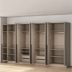 OTTO home Kleiderschrank »Annor Schlafzimmerschrank Breite 323 cm hochglanz Schrank Garderobe« Drehtürenschrank mit perfekter Innenausstattung - elegante Türgriffe