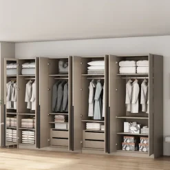OTTO home Kleiderschrank »Annor Schlafzimmerschrank Breite 323 cm hochglanz Schrank Garderobe« Drehtürenschrank mit perfekter Innenausstattung - elegante Türgriffe