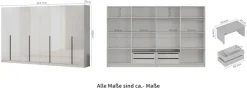 OTTO home Kleiderschrank »Annor Schlafzimmerschrank Breite 323 cm hochglanz Schrank Garderobe« Drehtürenschrank mit perfekter Innenausstattung - elegante Türgriffe