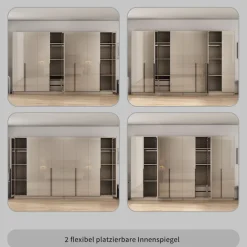OTTO home Kleiderschrank »Annor Schlafzimmerschrank Breite 323 cm hochglanz Schrank Garderobe« Drehtürenschrank mit perfekter Innenausstattung - elegante Türgriffe