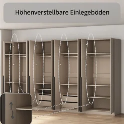 OTTO home Kleiderschrank »Annor Schlafzimmerschrank Breite 323 cm hochglanz Schrank Garderobe« Drehtürenschrank mit perfekter Innenausstattung - elegante Türgriffe