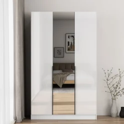 OTTO home Kleiderschrank »Annor Schlafzimmerschrank Breite 122cm hochglanz Schrank Garderobe« Drehtürenschrank mit perfekter Innenausstattung - elegante Türgriffe