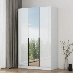 OTTO home Kleiderschrank »Annor Schlafzimmerschrank Breite 122cm hochglanz Schrank Garderobe« Drehtürenschrank mit perfekter Innenausstattung - elegante Türgriffe