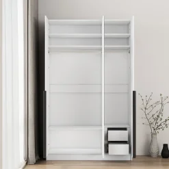 OTTO home Kleiderschrank »Annor Schlafzimmerschrank Breite 122cm hochglanz Schrank Garderobe« Drehtürenschrank mit perfekter Innenausstattung - elegante Türgriffe