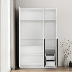 OTTO home Kleiderschrank »Annor Schlafzimmerschrank Breite 122cm hochglanz Schrank Garderobe« Drehtürenschrank mit perfekter Innenausstattung - elegante Türgriffe