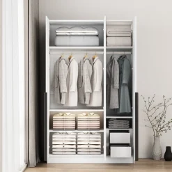 OTTO home Kleiderschrank »Annor Schlafzimmerschrank Breite 122cm hochglanz Schrank Garderobe« Drehtürenschrank mit perfekter Innenausstattung - elegante Türgriffe