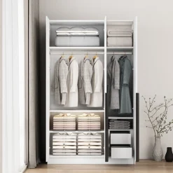 OTTO home Kleiderschrank »Annor Schlafzimmerschrank Breite 122cm hochglanz Schrank Garderobe« Drehtürenschrank mit perfekter Innenausstattung - elegante Türgriffe
