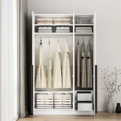 OTTO home Kleiderschrank »Annor Schlafzimmerschrank Breite 122cm hochglanz Schrank Garderobe« Drehtürenschrank mit perfekter Innenausstattung - elegante Türgriffe