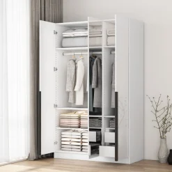 OTTO home Kleiderschrank »Annor Schlafzimmerschrank Breite 122cm hochglanz Schrank Garderobe« Drehtürenschrank mit perfekter Innenausstattung - elegante Türgriffe