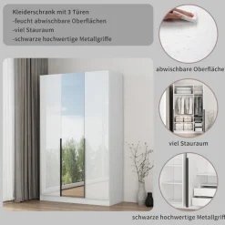 OTTO home Kleiderschrank »Annor Schlafzimmerschrank Breite 122cm hochglanz Schrank Garderobe« Drehtürenschrank mit perfekter Innenausstattung - elegante Türgriffe