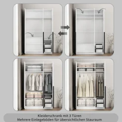 OTTO home Kleiderschrank »Annor Schlafzimmerschrank Breite 122cm hochglanz Schrank Garderobe« Drehtürenschrank mit perfekter Innenausstattung - elegante Türgriffe