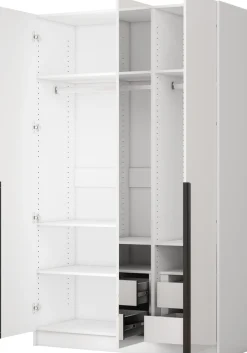 OTTO home Kleiderschrank »Annor Schlafzimmerschrank Breite 122cm hochglanz Schrank Garderobe« Drehtürenschrank mit perfekter Innenausstattung - elegante Türgriffe
