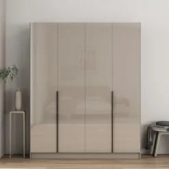 OTTO home Kleiderschrank »Annor Schlafzimmerschrank Breite 162cm hochglanz Schrank Garderobe« Drehtürenschrank mit perfekter Innenausstattung - elegante Türgriffe