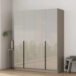 OTTO home Kleiderschrank »Annor Schlafzimmerschrank Breite 162cm hochglanz Schrank Garderobe« Drehtürenschrank mit perfekter Innenausstattung - elegante Türgriffe