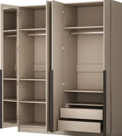 OTTO home Kleiderschrank »Annor Schlafzimmerschrank Breite 162cm hochglanz Schrank Garderobe« Drehtürenschrank mit perfekter Innenausstattung - elegante Türgriffe