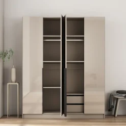 OTTO home Kleiderschrank »Annor Schlafzimmerschrank Breite 162cm hochglanz Schrank Garderobe« Drehtürenschrank mit perfekter Innenausstattung - elegante Türgriffe