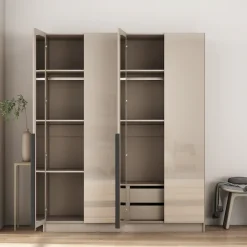 OTTO home Kleiderschrank »Annor Schlafzimmerschrank Breite 162cm hochglanz Schrank Garderobe« Drehtürenschrank mit perfekter Innenausstattung - elegante Türgriffe