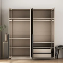 OTTO home Kleiderschrank »Annor Schlafzimmerschrank Breite 162cm hochglanz Schrank Garderobe« Drehtürenschrank mit perfekter Innenausstattung - elegante Türgriffe