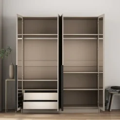OTTO home Kleiderschrank »Annor Schlafzimmerschrank Breite 162cm hochglanz Schrank Garderobe« Drehtürenschrank mit perfekter Innenausstattung - elegante Türgriffe