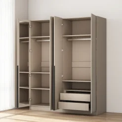 OTTO home Kleiderschrank »Annor Schlafzimmerschrank Breite 162cm hochglanz Schrank Garderobe« Drehtürenschrank mit perfekter Innenausstattung - elegante Türgriffe