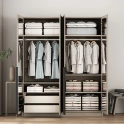 OTTO home Kleiderschrank »Annor Schlafzimmerschrank Breite 162cm hochglanz Schrank Garderobe« Drehtürenschrank mit perfekter Innenausstattung - elegante Türgriffe
