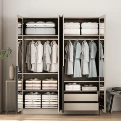OTTO home Kleiderschrank »Annor Schlafzimmerschrank Breite 162cm hochglanz Schrank Garderobe« Drehtürenschrank mit perfekter Innenausstattung - elegante Türgriffe