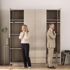 OTTO home Kleiderschrank »Annor Schlafzimmerschrank Breite 162cm hochglanz Schrank Garderobe« Drehtürenschrank mit perfekter Innenausstattung - elegante Türgriffe