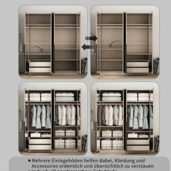 OTTO home Kleiderschrank »Annor Schlafzimmerschrank Breite 162cm hochglanz Schrank Garderobe« Drehtürenschrank mit perfekter Innenausstattung - elegante Türgriffe
