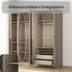 OTTO home Kleiderschrank »Annor Schlafzimmerschrank Breite 162cm hochglanz Schrank Garderobe« Drehtürenschrank mit perfekter Innenausstattung - elegante Türgriffe