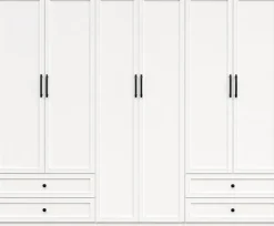 OTTO home Kleiderschrank »Arrian 240 cm Weiß | 6-türiger Drehtürenschrank im Landhausstil« XXL STAURAUM FÜR IHR ZUHAUSE