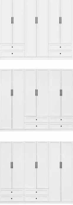 OTTO home Kleiderschrank »Arrian 240 cm Weiß | 6-türiger Drehtürenschrank im Landhausstil« XXL STAURAUM FÜR IHR ZUHAUSE