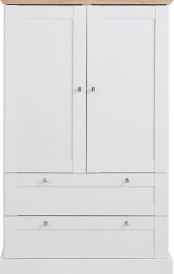 OTTO home Kleiderschrank »Binz, Wäscheschrank, Mehrzweckschrank, skandinavischer Landhausstil« B/H/T ca. 84/130/35 cm,viele Stauraummöglichkeiten, Metallgriffe, Türen mit Rahmen/ Kassetten