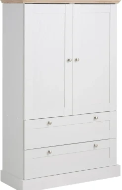 OTTO home Kleiderschrank »Binz, Wäscheschrank, Mehrzweckschrank, skandinavischer Landhausstil« B/H/T ca. 84/130/35 cm,viele Stauraummöglichkeiten, Metallgriffe, Türen mit Rahmen/ Kassetten
