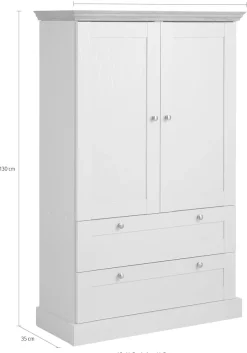 OTTO home Kleiderschrank »Binz, Wäscheschrank, Mehrzweckschrank, skandinavischer Landhausstil« B/H/T ca. 84/130/35 cm,viele Stauraummöglichkeiten, Metallgriffe, Türen mit Rahmen/ Kassetten