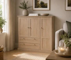 OTTO home Kleiderschrank »Binz, Wäscheschrank, Mehrzweckschrank, skandinavischer Landhausstil« B/H/T ca. 122/130/35 cm,viele Stauraummöglichkeiten, Metallgriffe, Türen mit Rahmen/ Kassetten