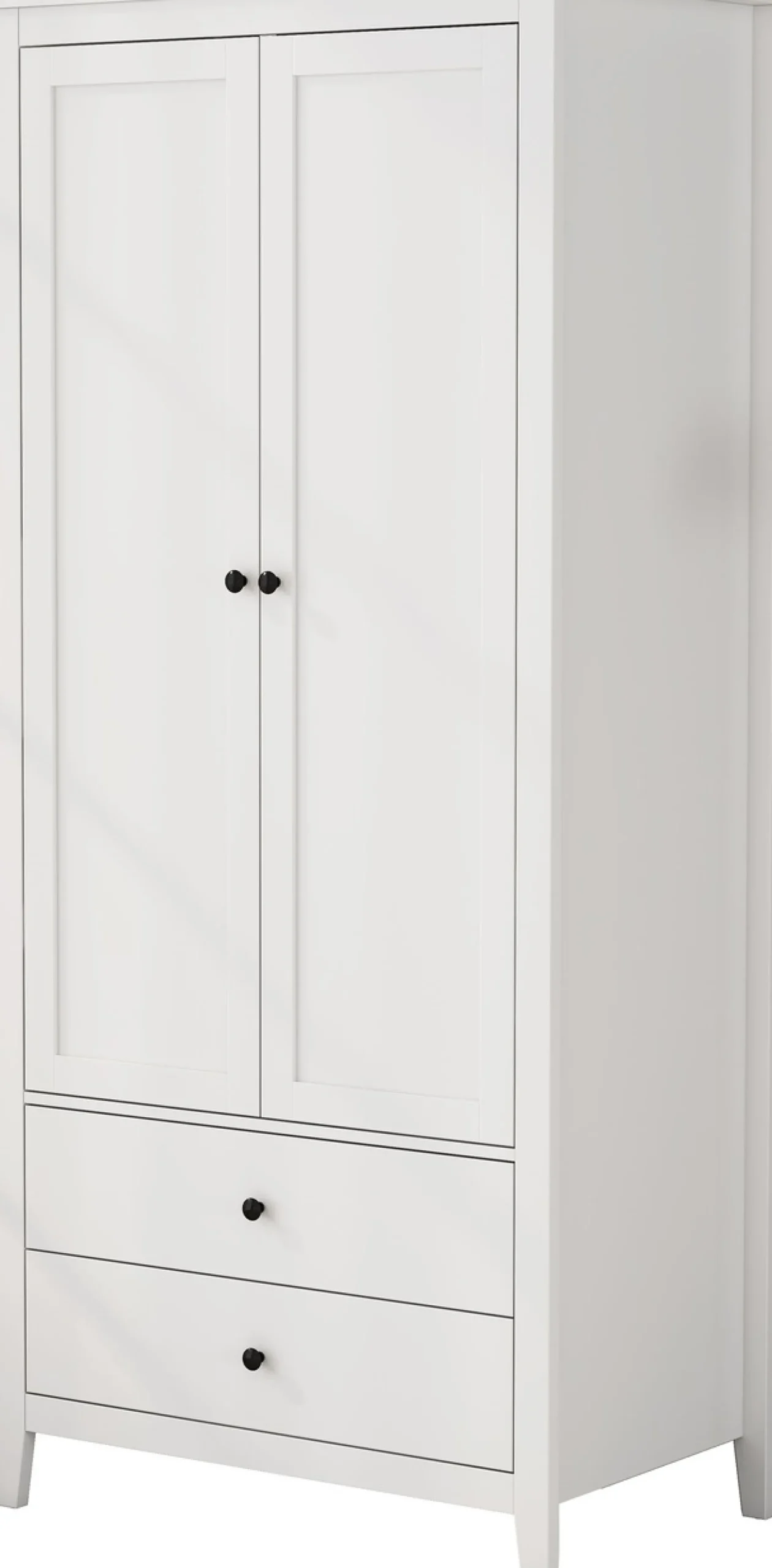 OTTO home Kleiderschrank »Borkum Sideboard Anrichte mit 6 Schubladen Landhaus weiß« hochwertige schwarze Griffe aus Metall,Schlafzimmerschrank mit 2 Türen und 2 Schubladen