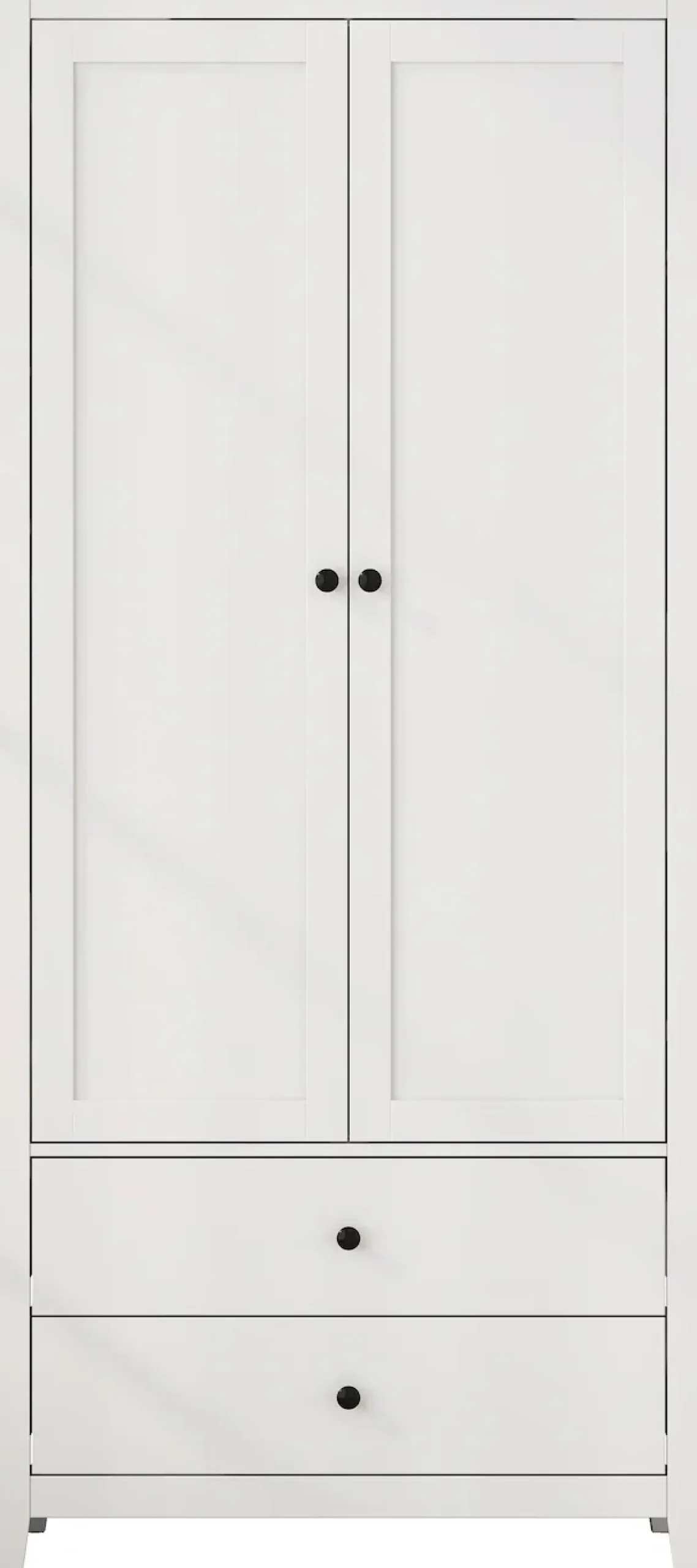 OTTO home Kleiderschrank »Borkum Sideboard Anrichte mit 6 Schubladen Landhaus weiß« hochwertige schwarze Griffe aus Metall,Schlafzimmerschrank mit 2 Türen und 2 Schubladen